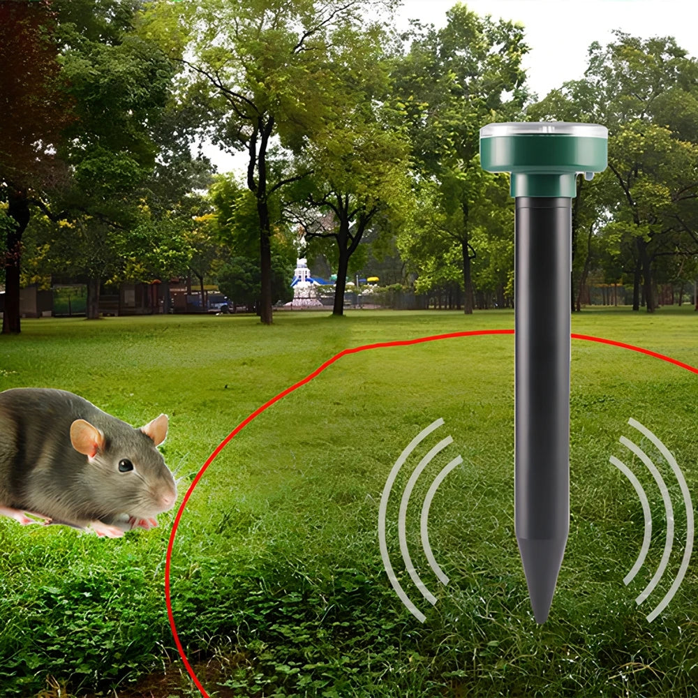 RatlyAway Solar Ultrasonic Mole Repeller for Lawns & Gardens