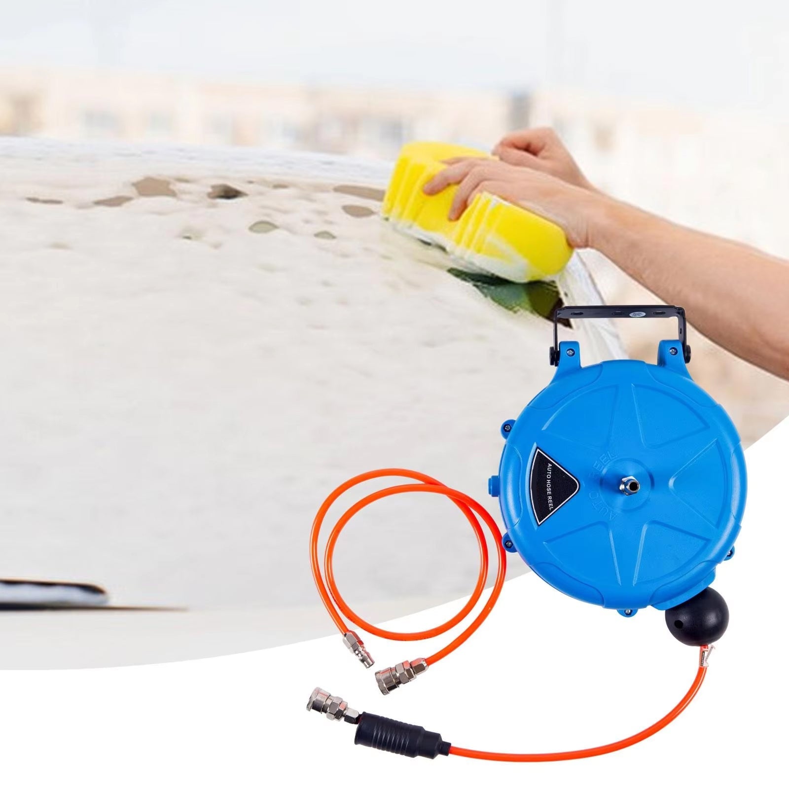 ReelCoil Retractable Air Hose Reel with Patented Slow Rewind