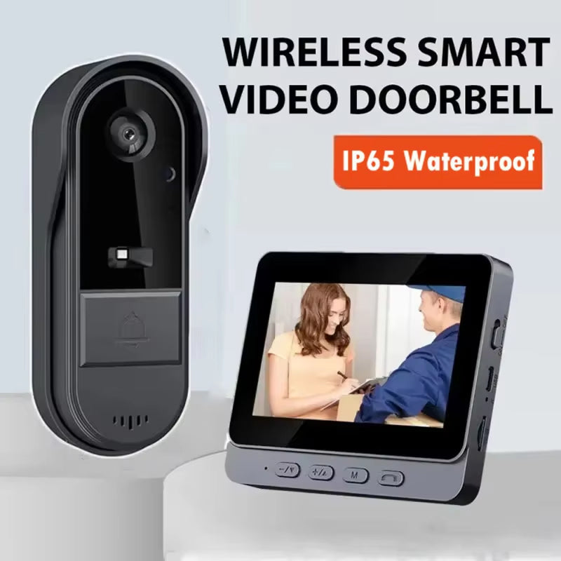 Ringiview Wireless Doorbell Camera with 4.3 Inch IPS Display