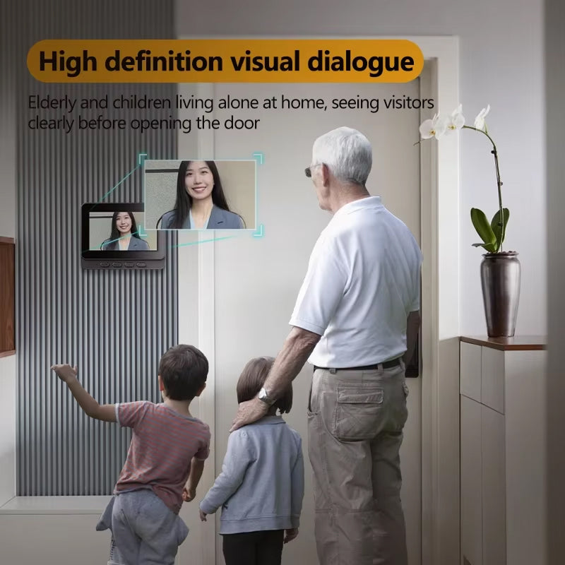 Ringiview Wireless Doorbell Camera with 4.3 Inch IPS Display