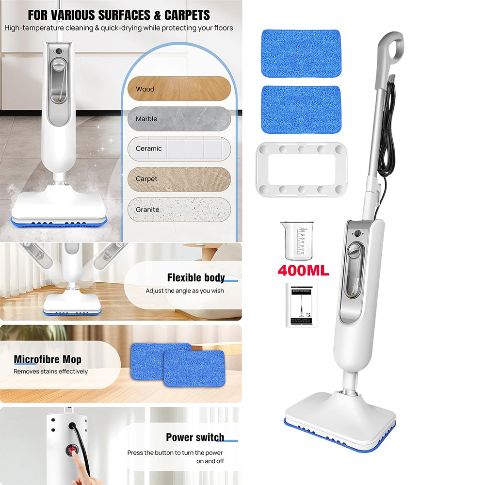 SanieVex Professional 110°C Steam Mop for Chemical-Free Floor Sanitisation