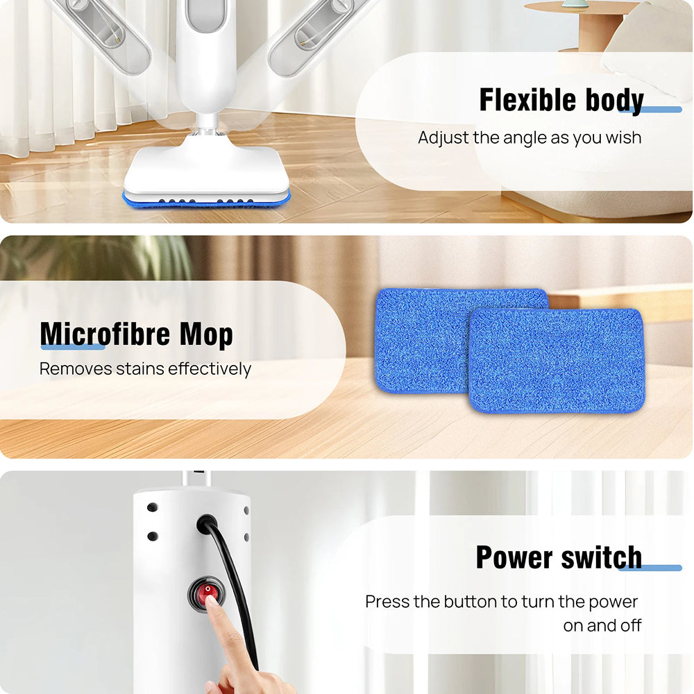SanieVex Professional 110°C Steam Mop for Chemical-Free Floor Sanitisation