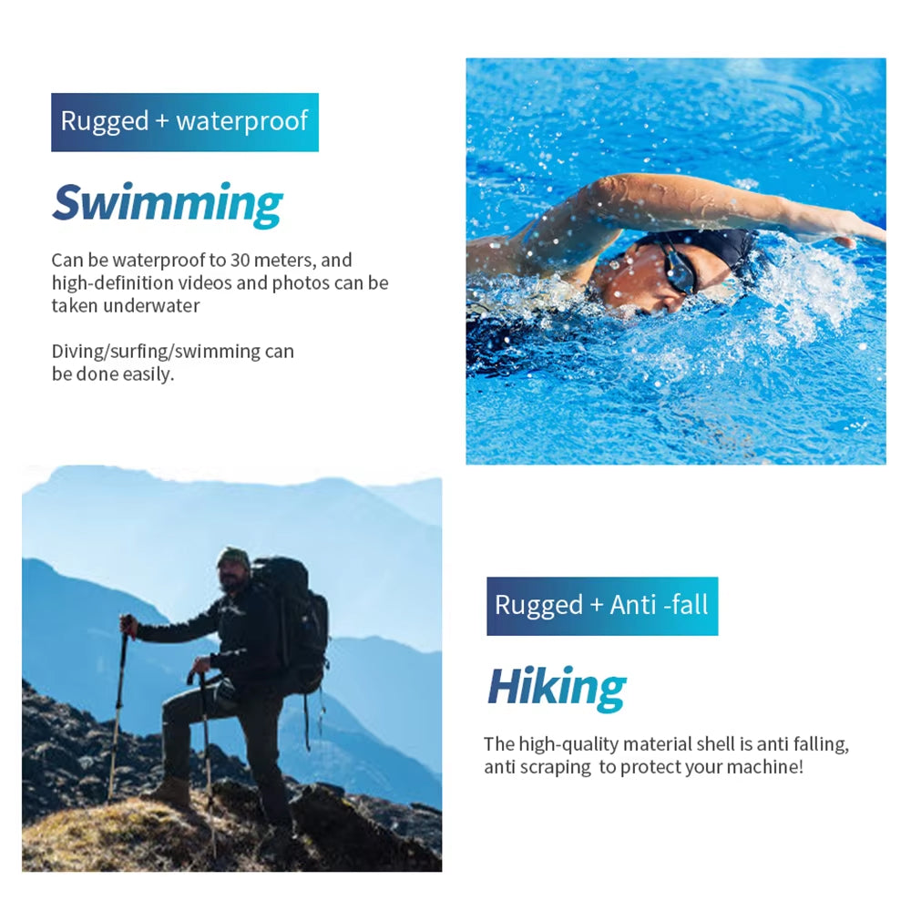 SeelogTix 4K Action Camera with 270° Rotating Lens