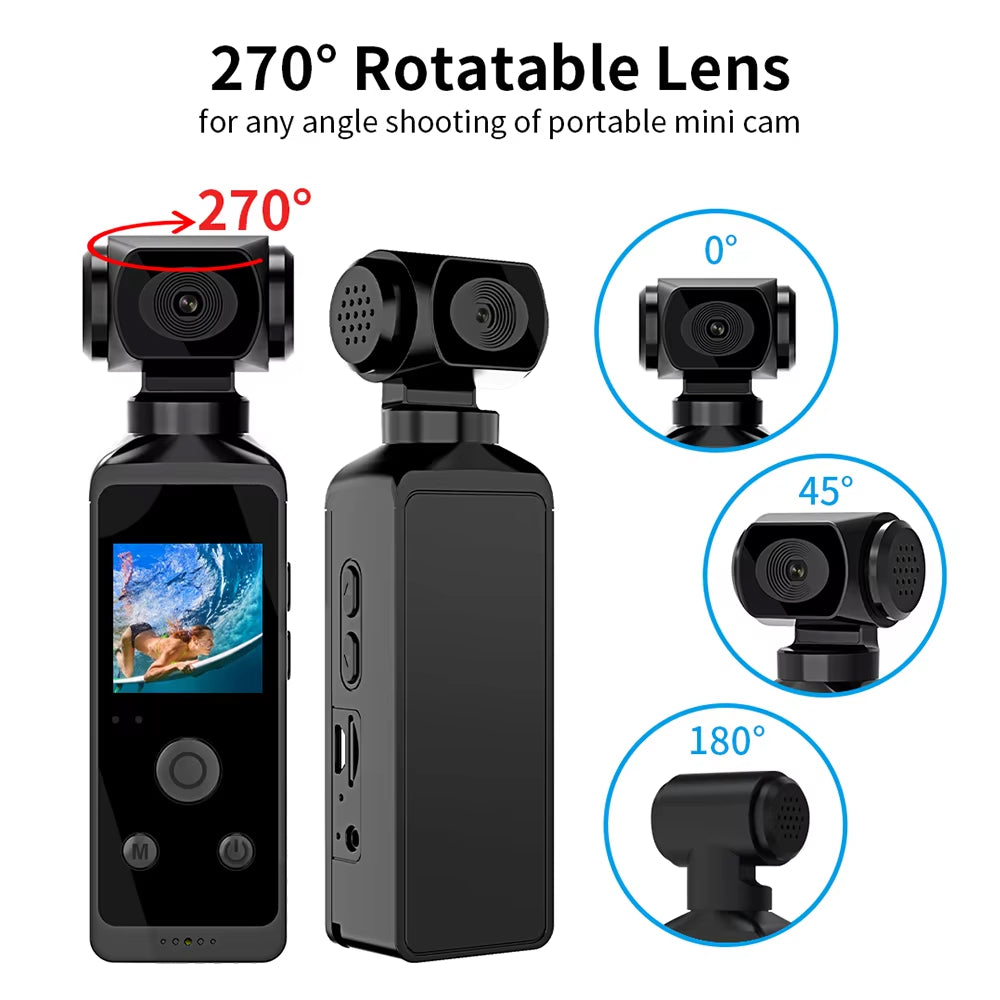 SeelogTix 4K Action Camera with 270° Rotating Lens