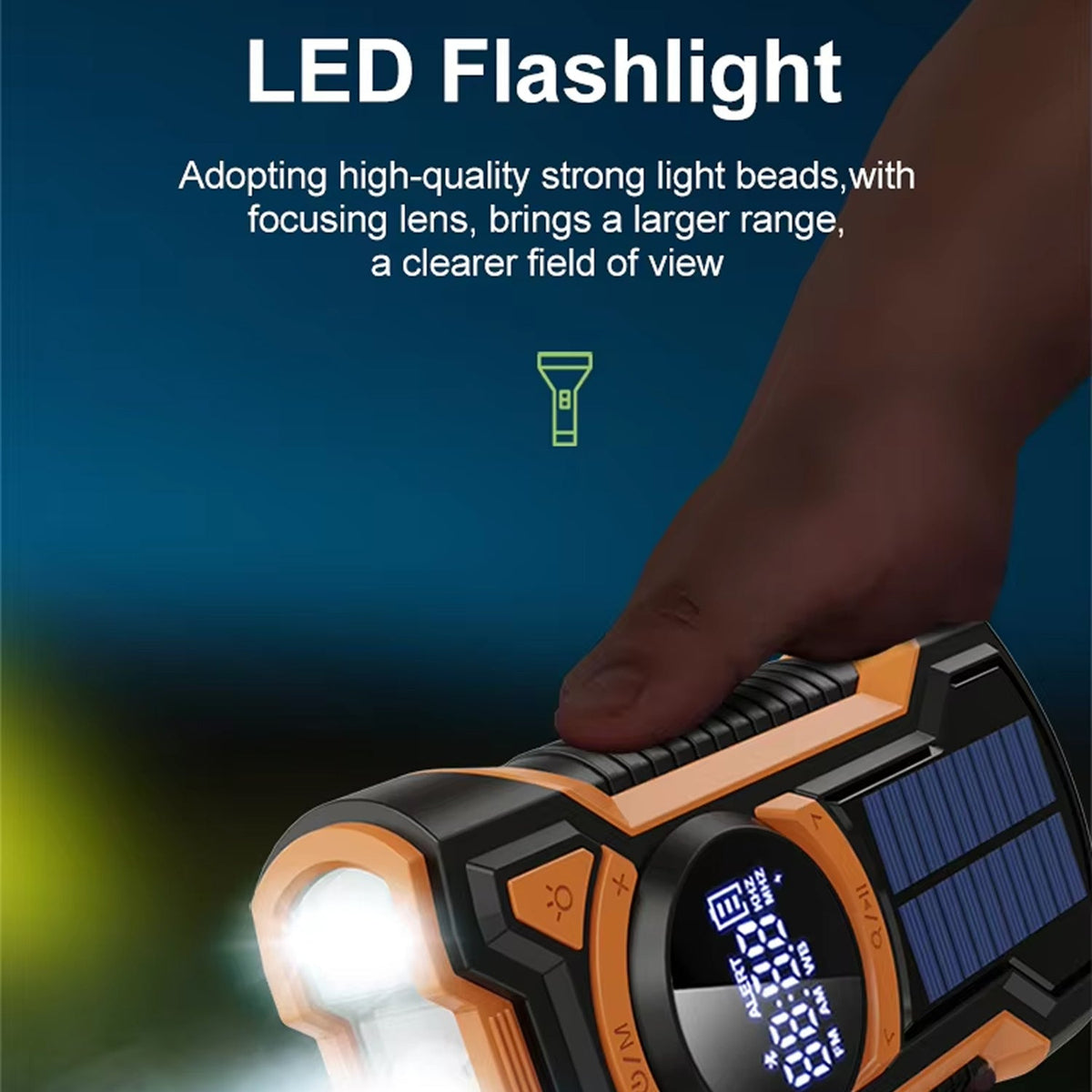 SigziVox Hand Crank Emergency Radio - 5000mAh Solar Power Bank