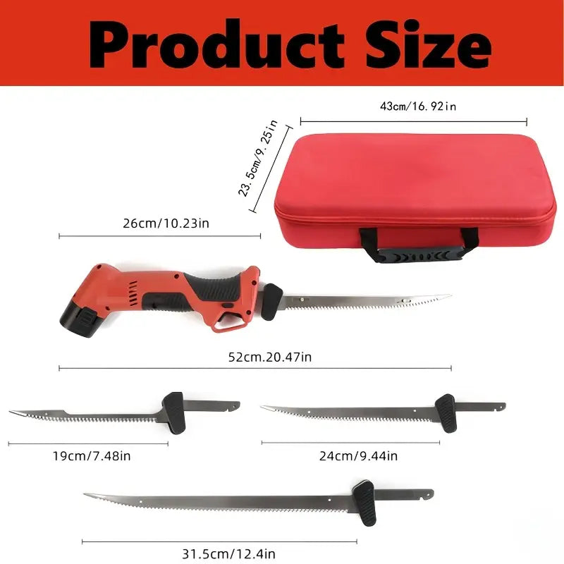 SlikeKut Cordless Electric Carving Knife - Rechargeable Meat & Bread Slicer