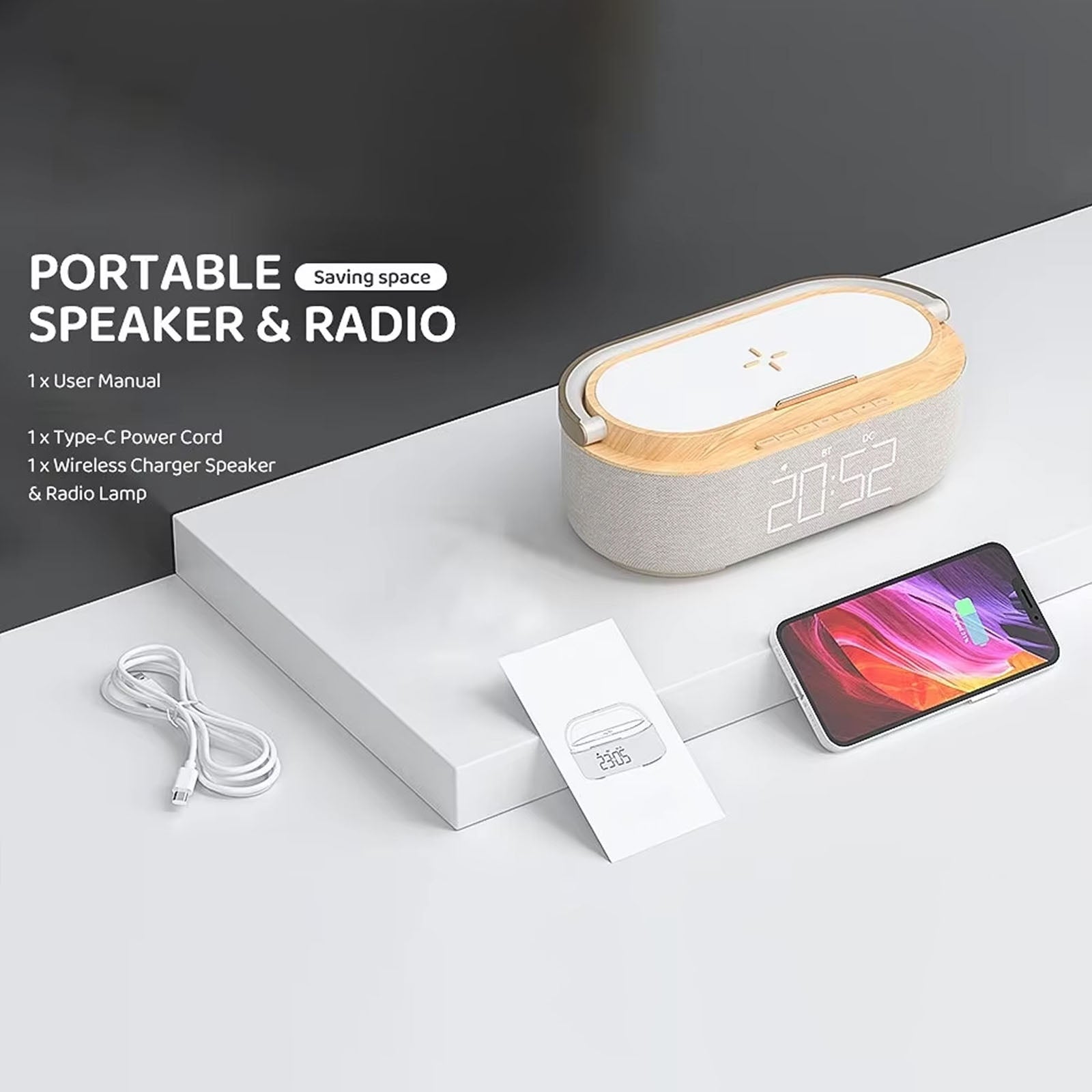 SonivoR 6-in-1 Bluetooth Speaker & 15W Wireless Charger