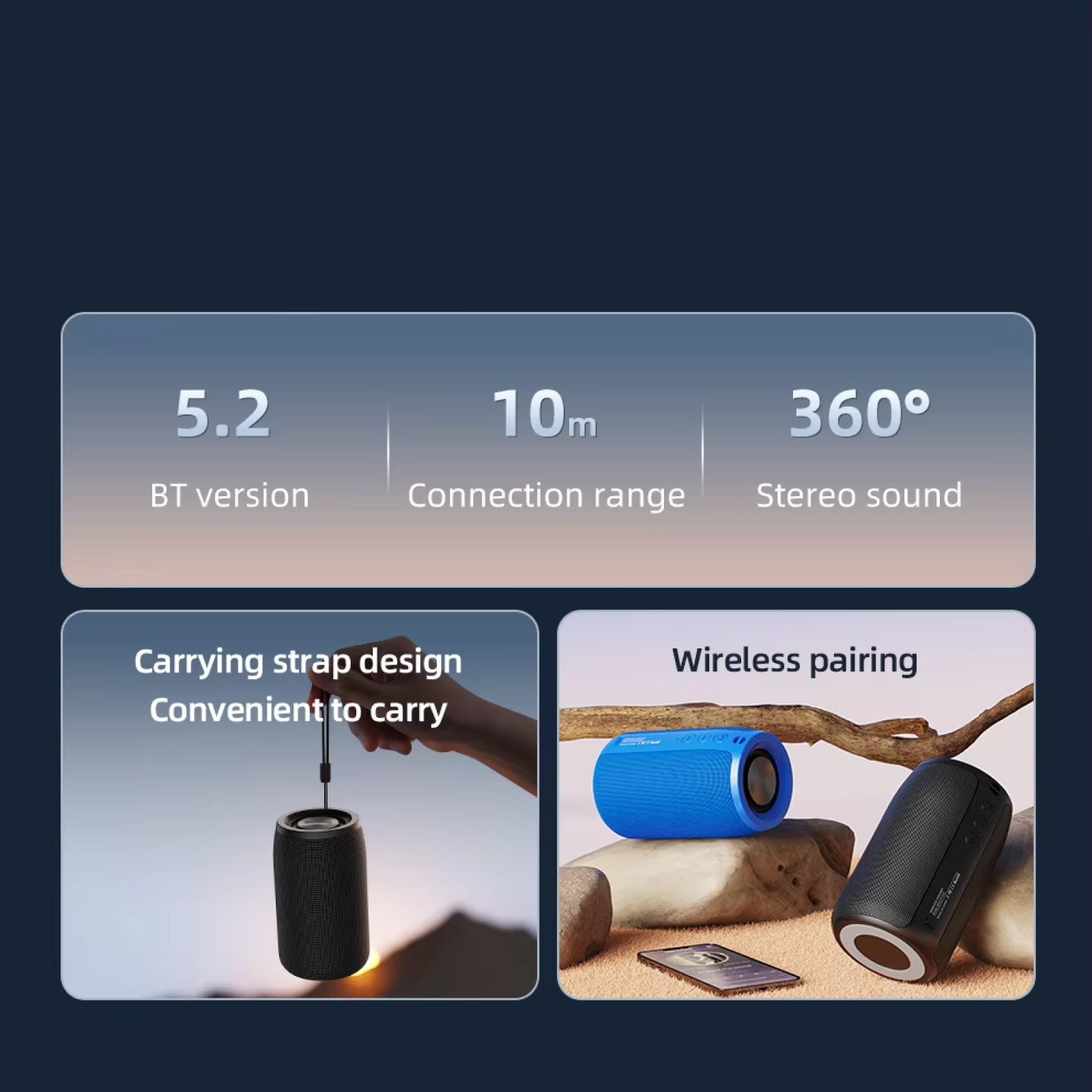Soudprox 360-Degree Professional Waterproof Mini Bluetooth Speaker