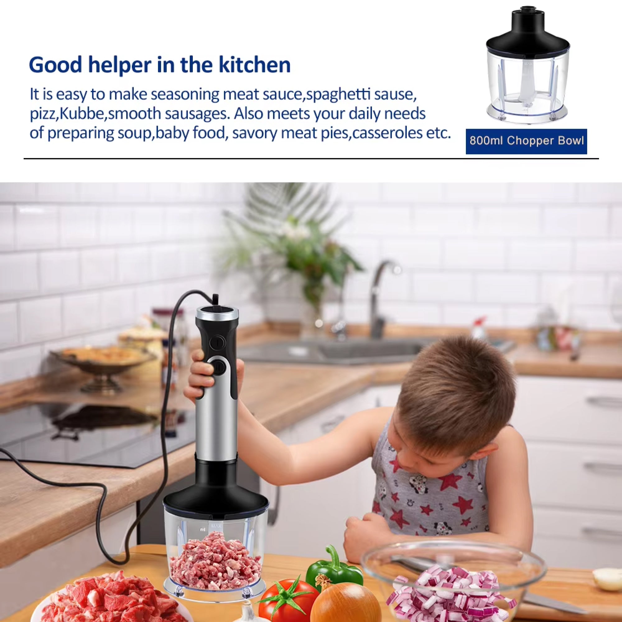 SpinyChef 1200W High-Performance Immersion Blender