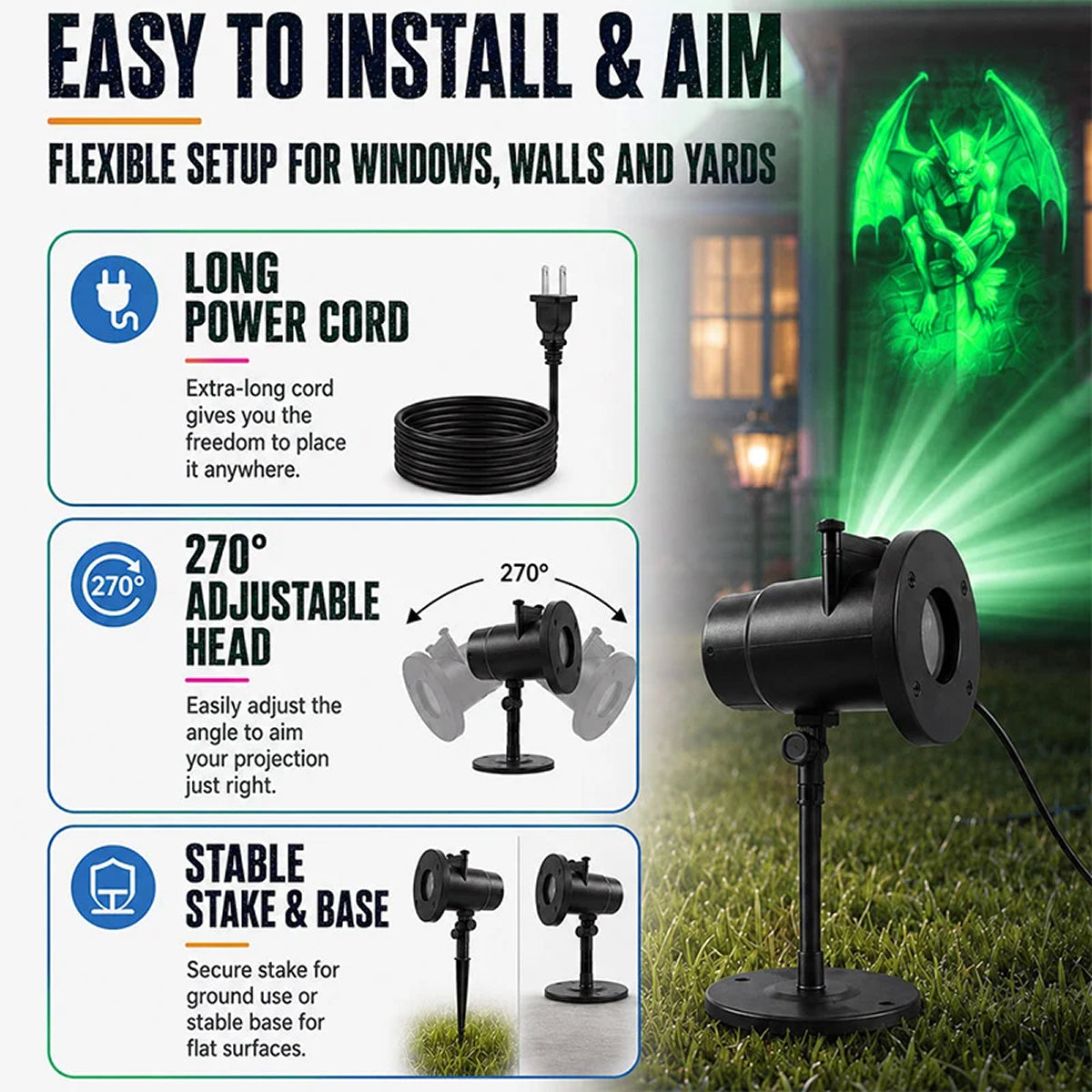 SpookoRay 3D Dynamic Halloween Light Projector