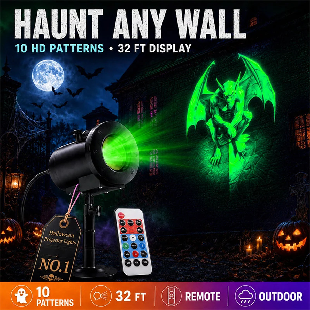 SpookoRay 3D Dynamic Halloween Light Projector