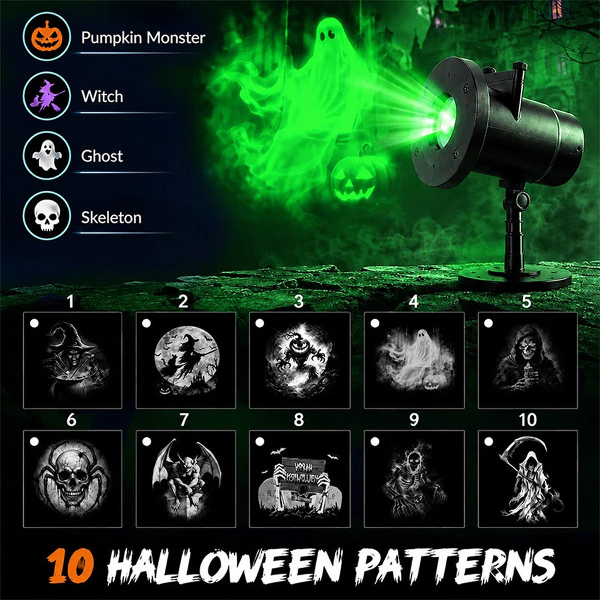 SpookoRay 3D Dynamic Halloween Light Projector
