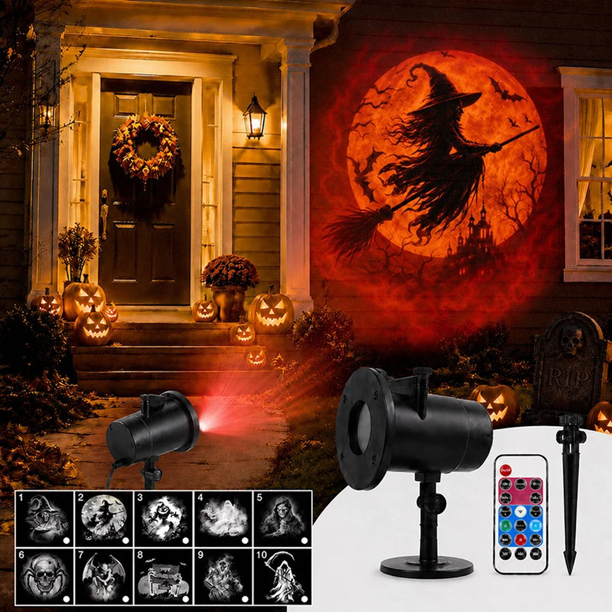 SpookoRay 3D Dynamic Halloween Light Projector