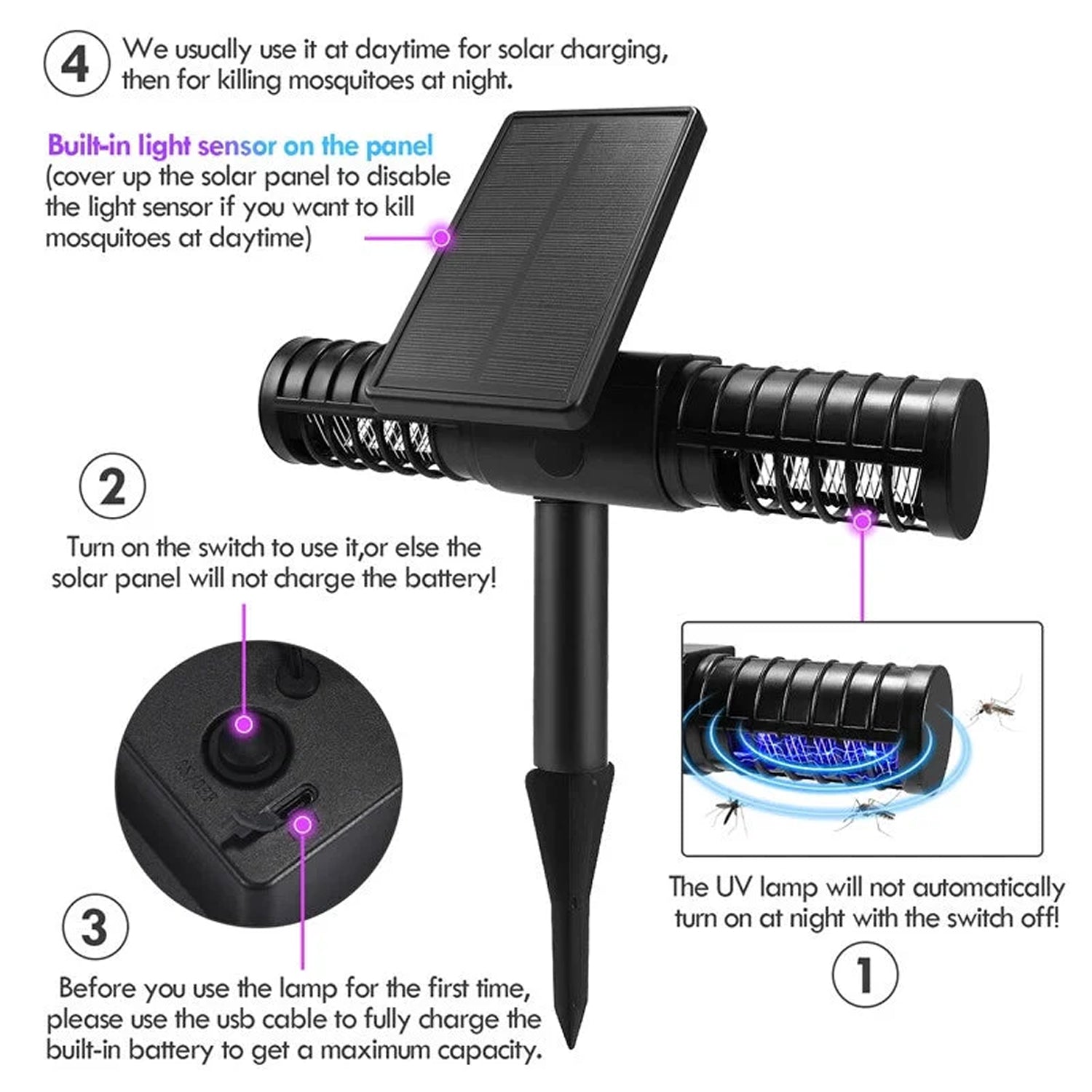 SunZapio Outdoor Solar Bug Zapper