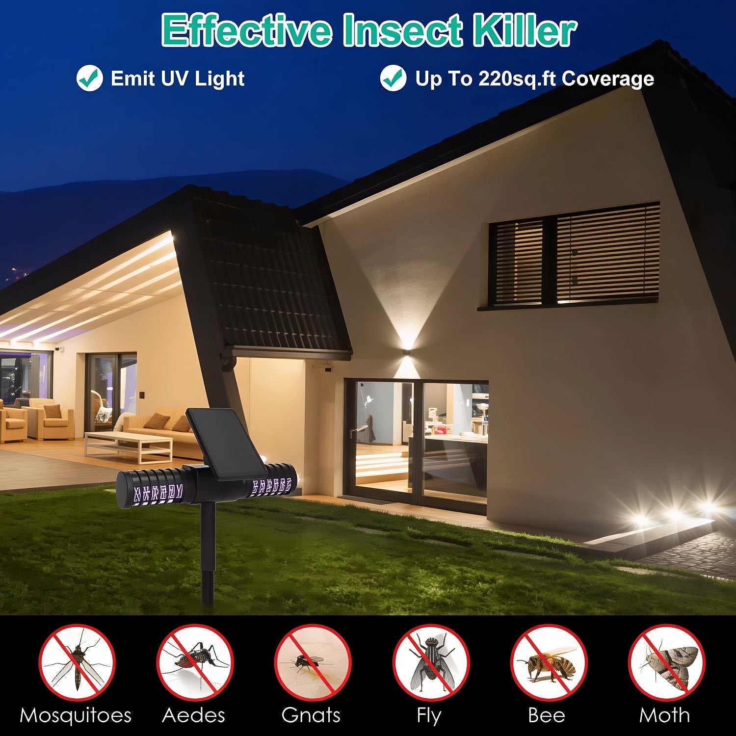SunZapio Outdoor Solar Bug Zapper