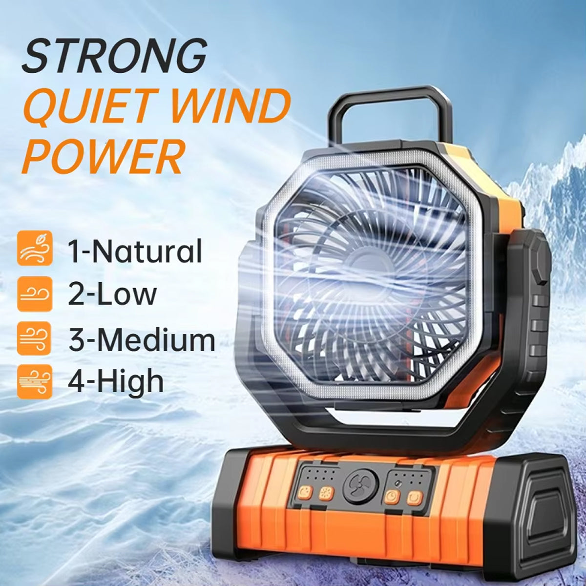 SylvanFan 3-in-1 Camping Fan with 20000mAh Power Bank and LED Light