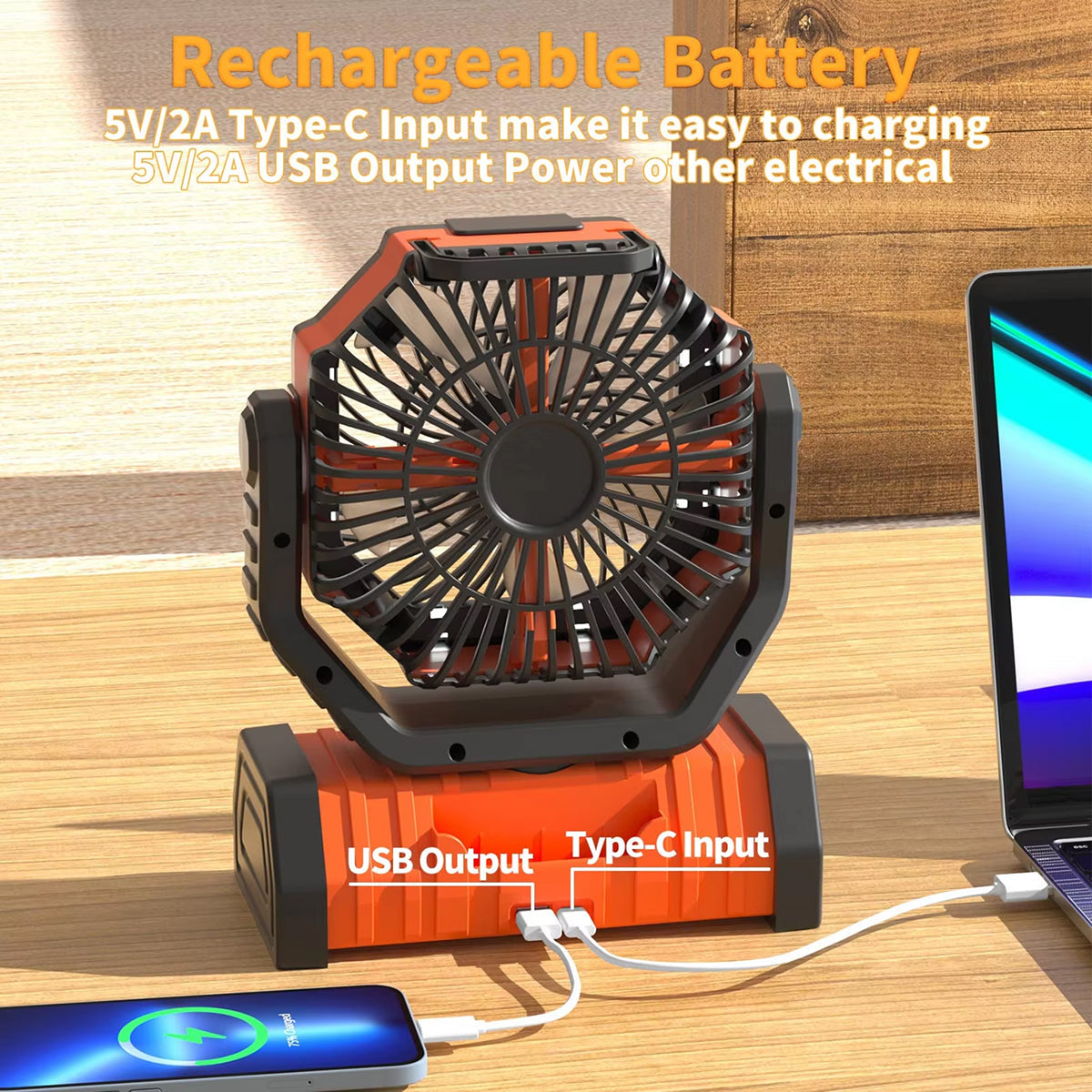 SylvanFan 3-in-1 Camping Fan with 20000mAh Power Bank and LED Light