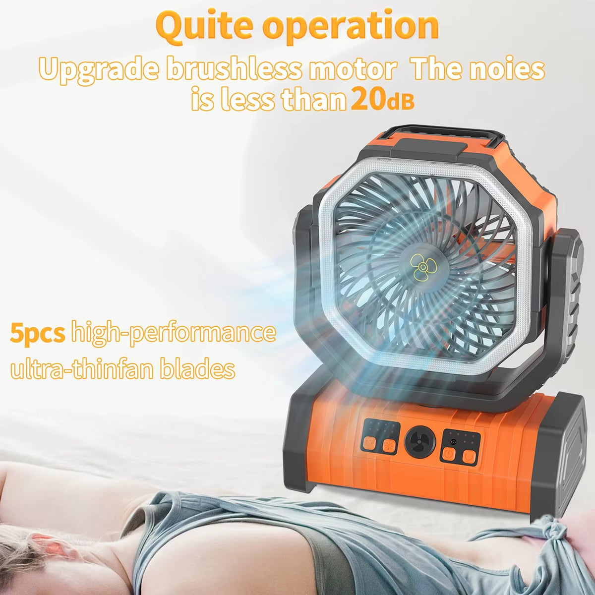 SylvanFan 3-in-1 Camping Fan with 20000mAh Power Bank and LED Light