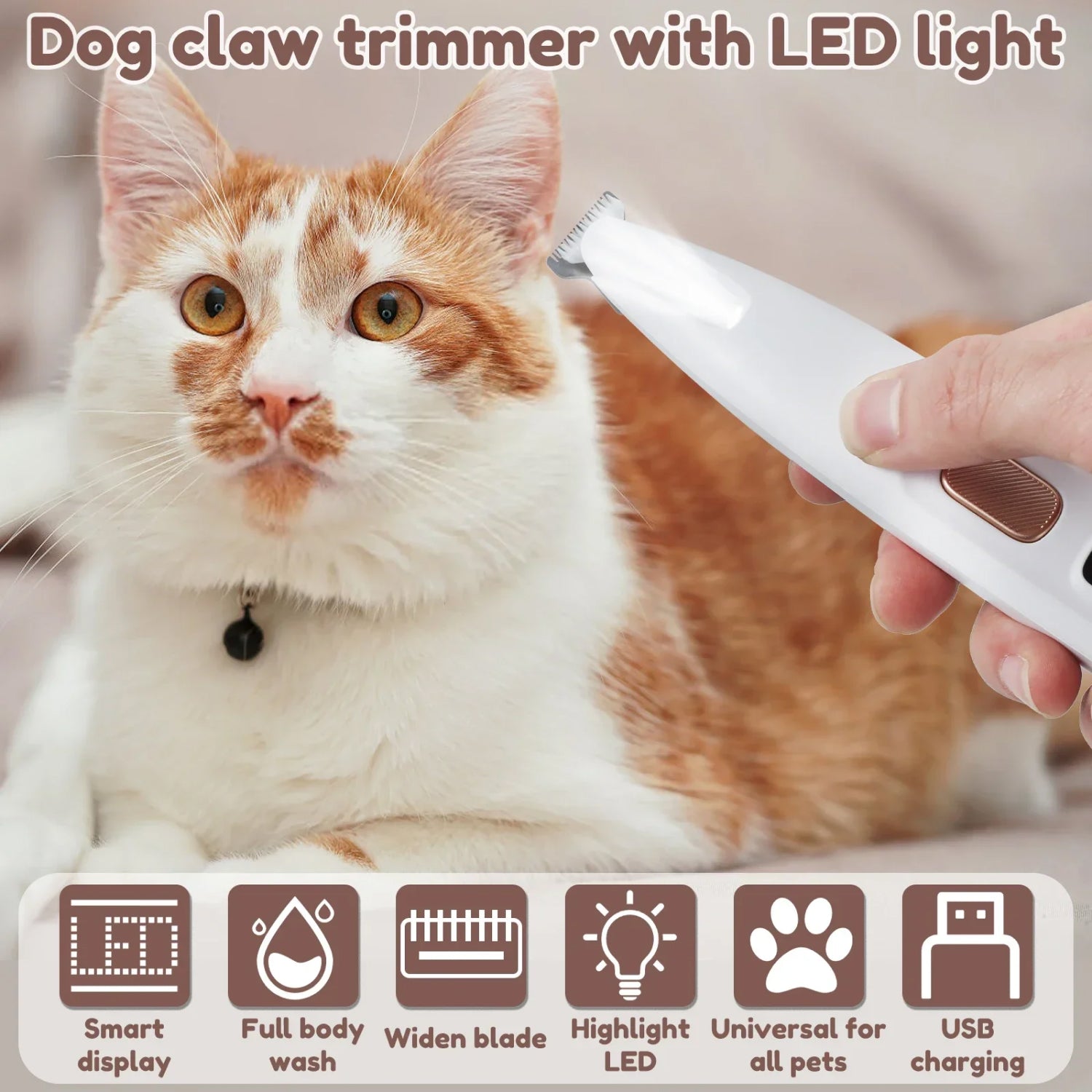Tailseew LED Pet Nail Trimmer & Dog Paw Trimmer