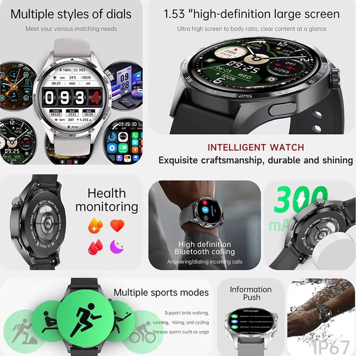 TempoJolie Rugged GPS Hiking Smartwatch with Bluetooth Calling