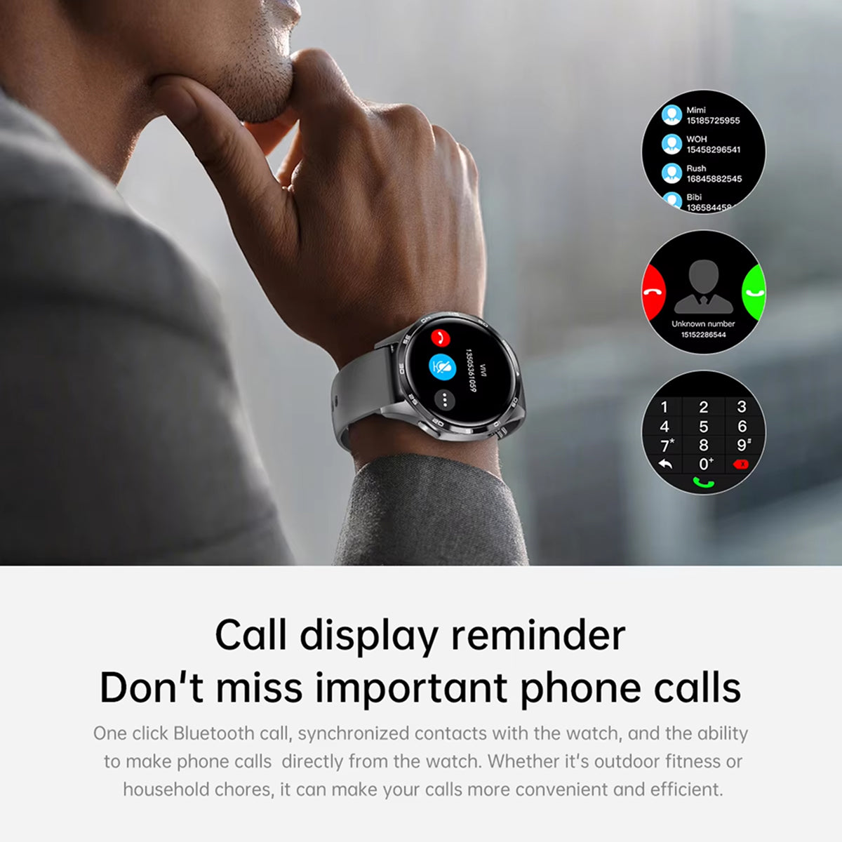 TempoJolie Rugged GPS Hiking Smartwatch with Bluetooth Calling
