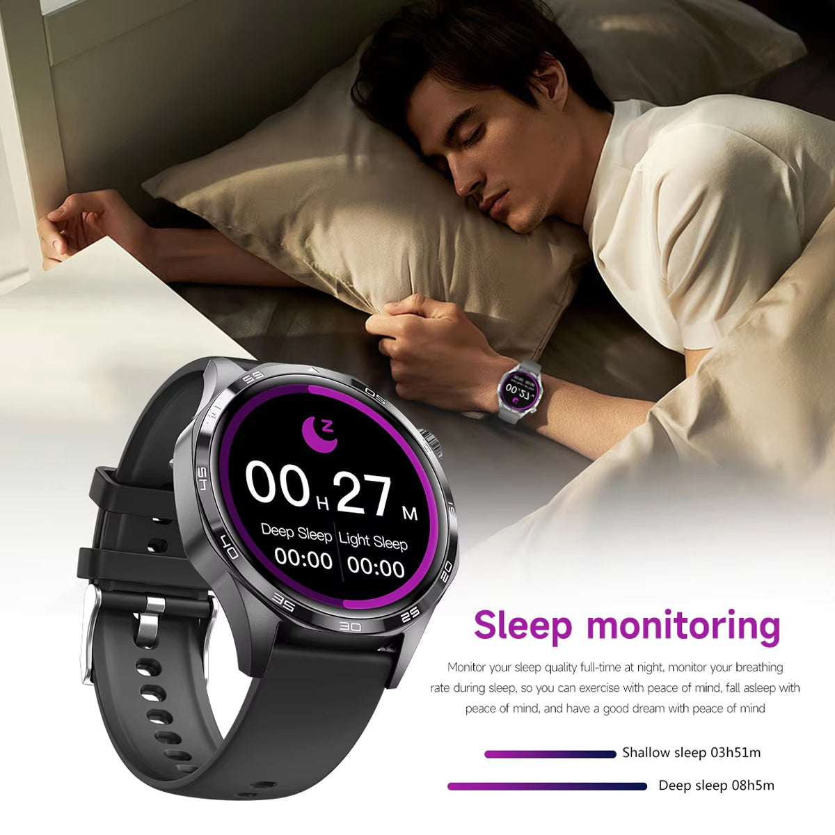 TempoJolie Rugged GPS Hiking Smartwatch with Bluetooth Calling