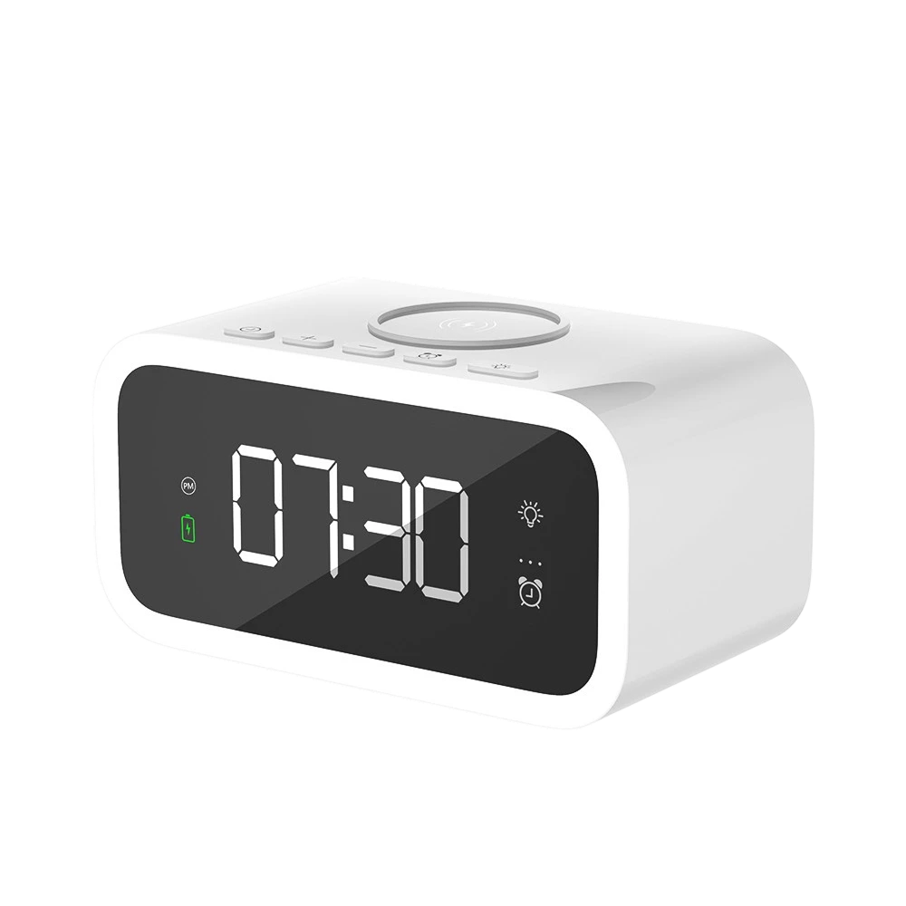 Tinyclarm Mirror Clock with 15W Wireless Charging