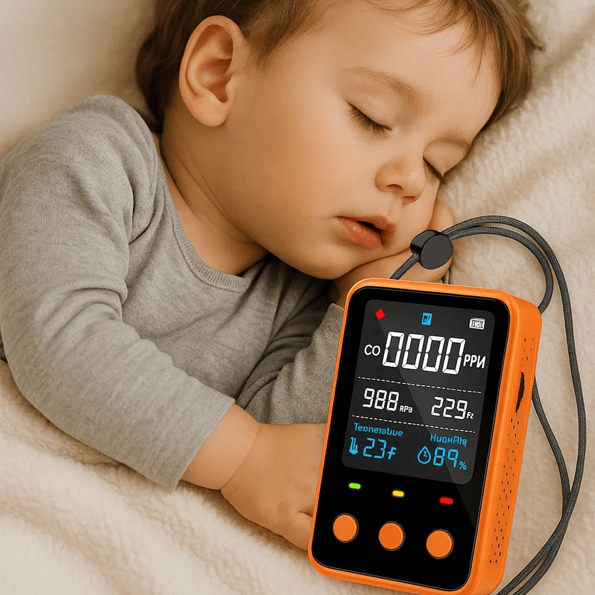 Trabospot Portable Carbon Monoxide Detector 5-in-1 Travel Alarm UK