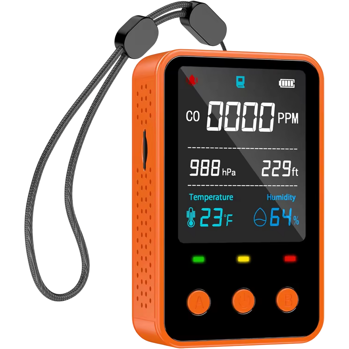 Trabospot Portable Carbon Monoxide Detector 5-in-1 Travel Alarm UK