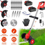 Yardex Wheeled Cordless Weed Eater & 800W Brush Cutter