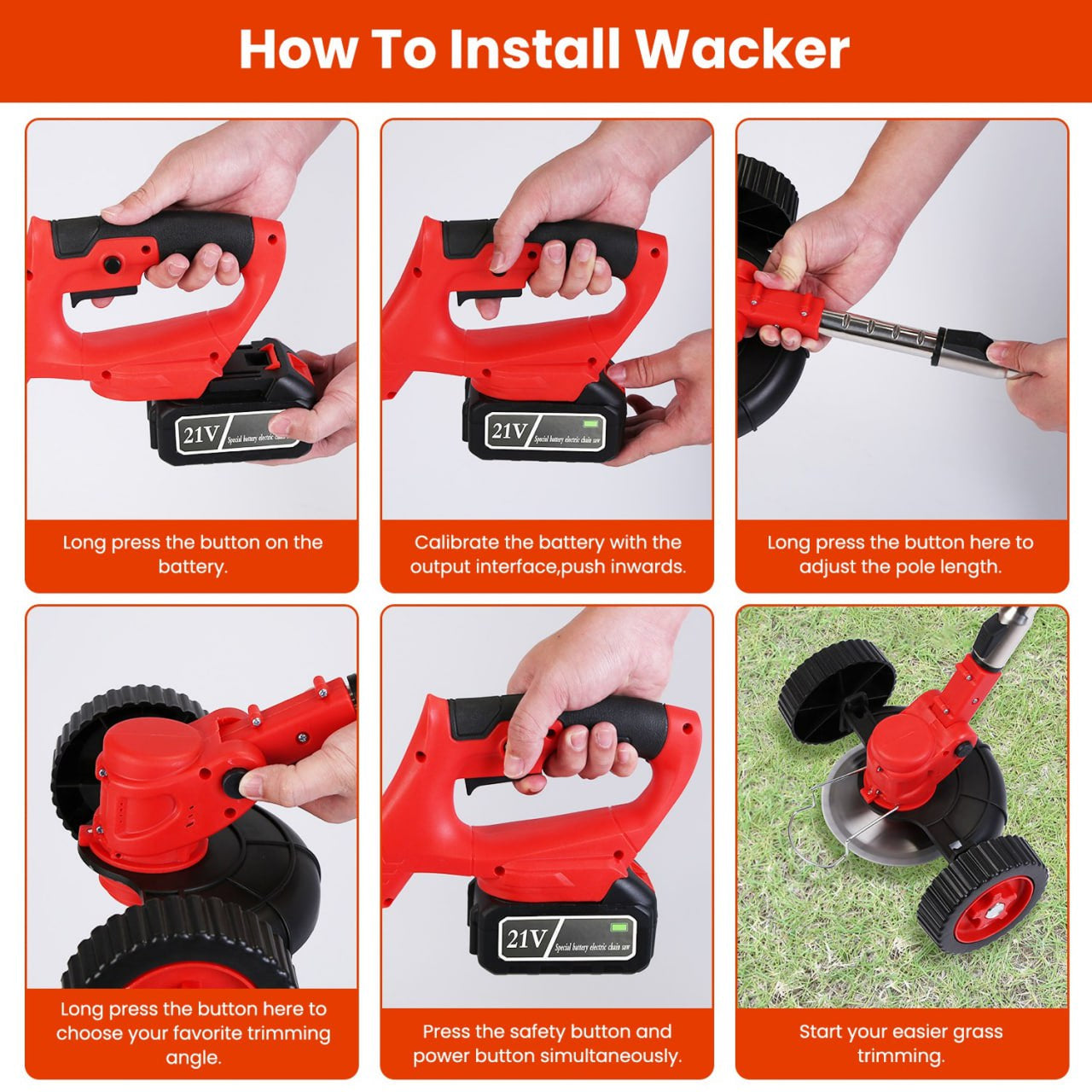 Yardex Wheeled Cordless Weed Eater & 800W Brush Cutter