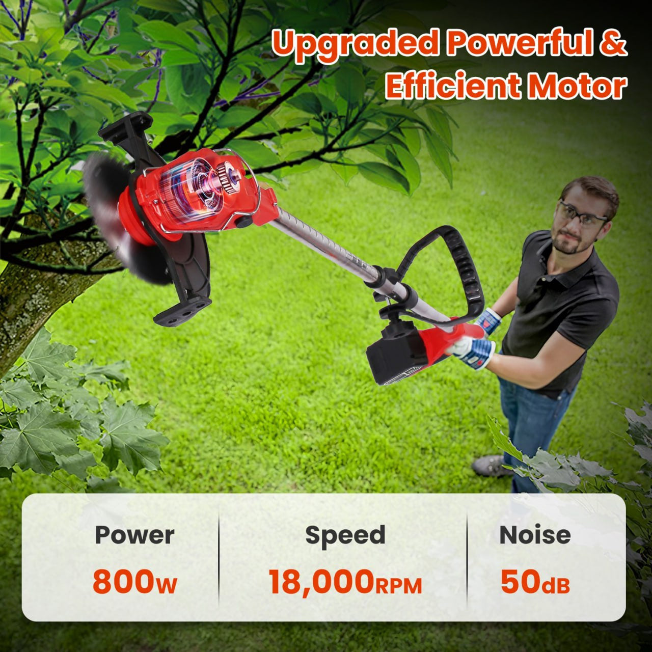 Yardex Wheeled Cordless Weed Eater & 800W Brush Cutter
