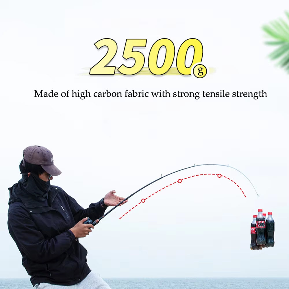 TrueFiss 2.1M Carbon Fiber Telescopic Fishing Rod - Portable & High Strength