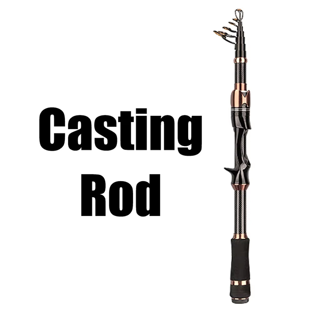 TrueFiss 2.1M Carbon Fiber Telescopic Fishing Rod - Portable & High Strength