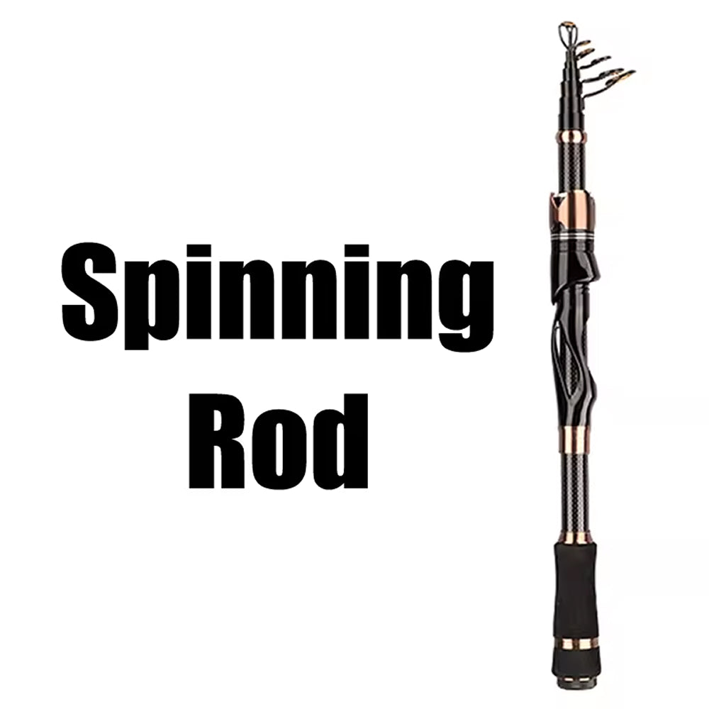 TrueFiss 2.1M Carbon Fiber Telescopic Fishing Rod - Portable & High Strength