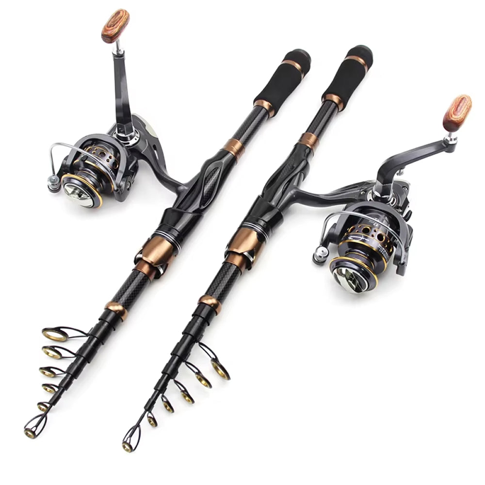 TrueFiss 2.1M Carbon Fiber Telescopic Fishing Rod - Portable & High Strength