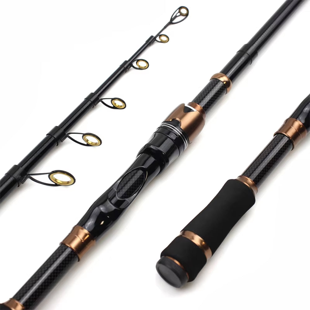 TrueFiss 2.1M Carbon Fiber Telescopic Fishing Rod - Portable & High Strength