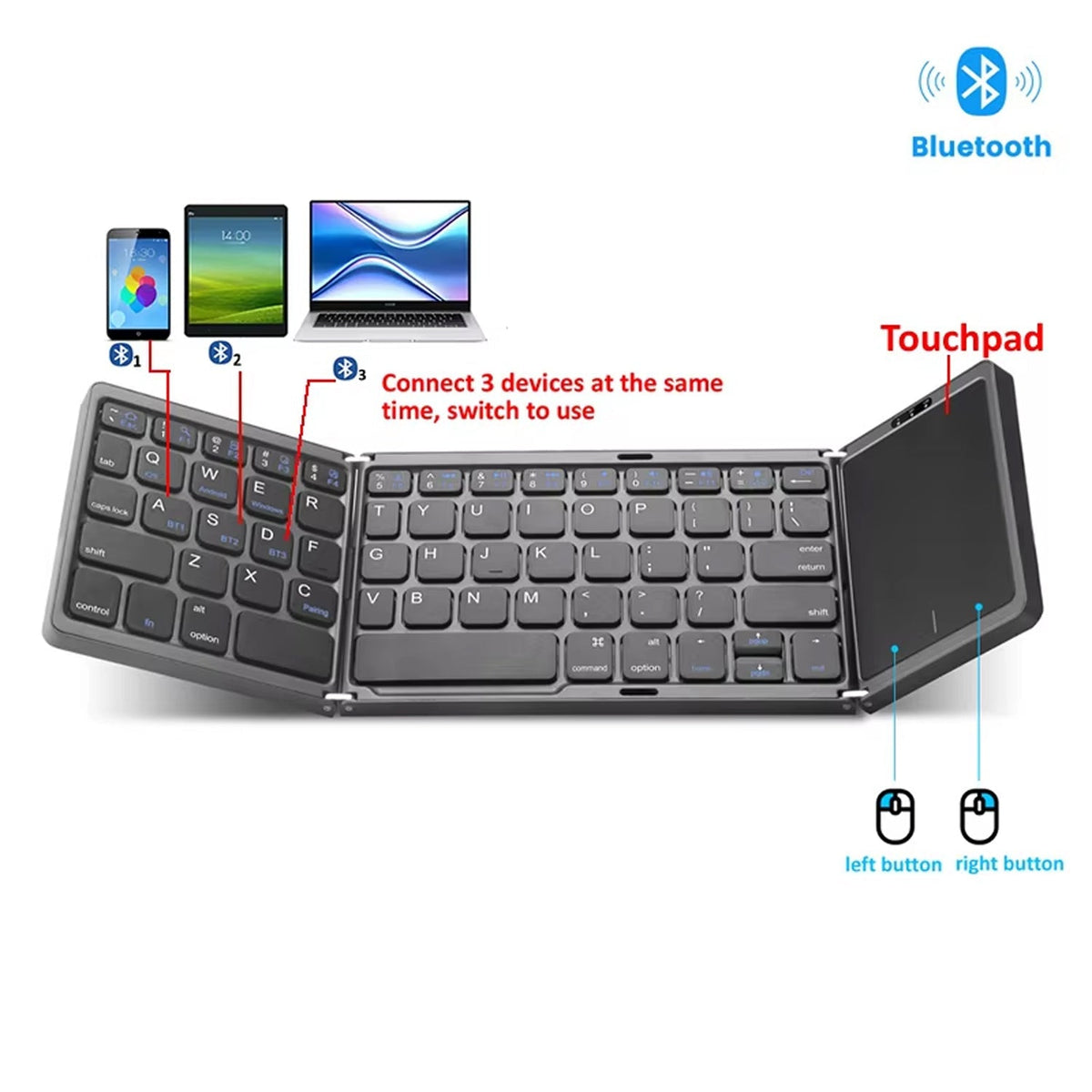 Typzyfol Portable Foldable Keyboard