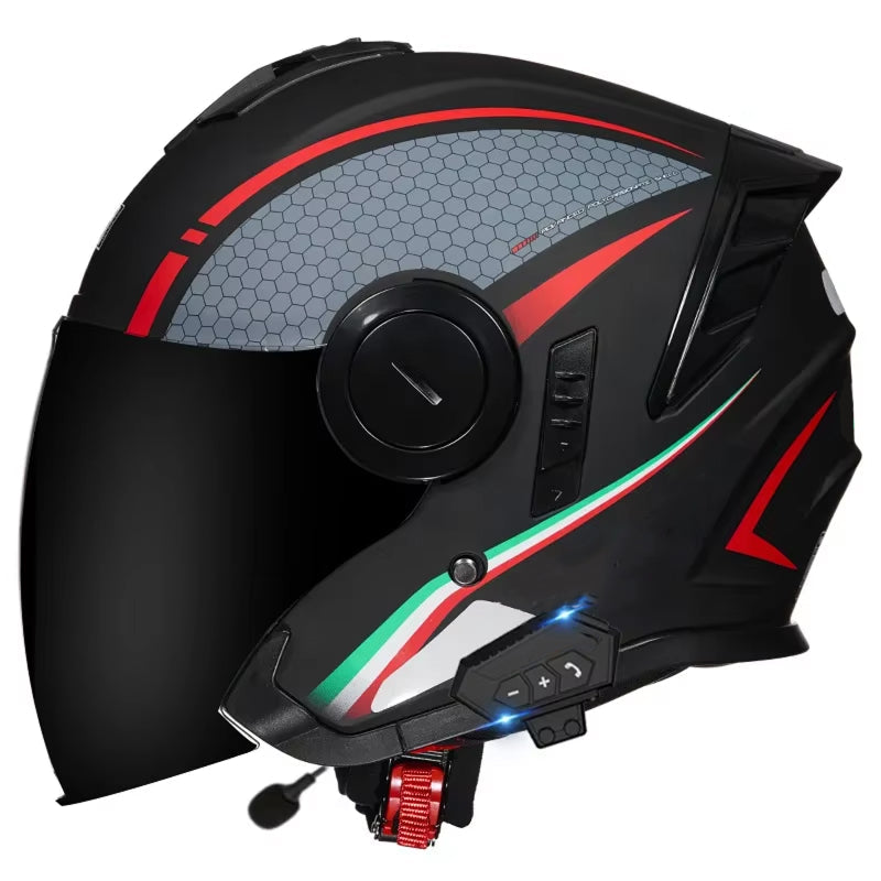 VeloComi Bluetooth Motorcycle Helmet - 3C Certified Safety & 800m Intercom