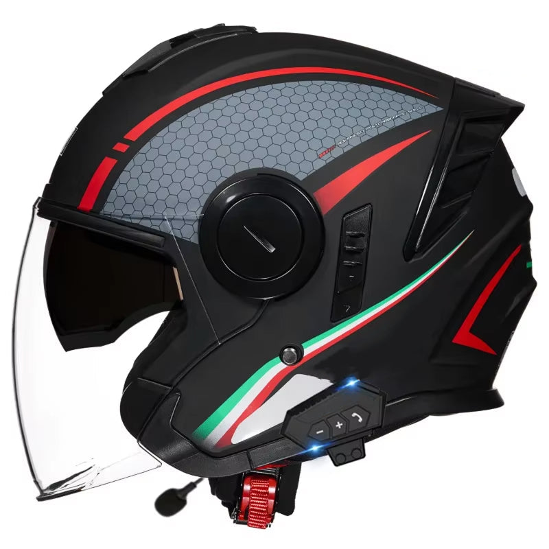 VeloComi Bluetooth Motorcycle Helmet - 3C Certified Safety & 800m Intercom