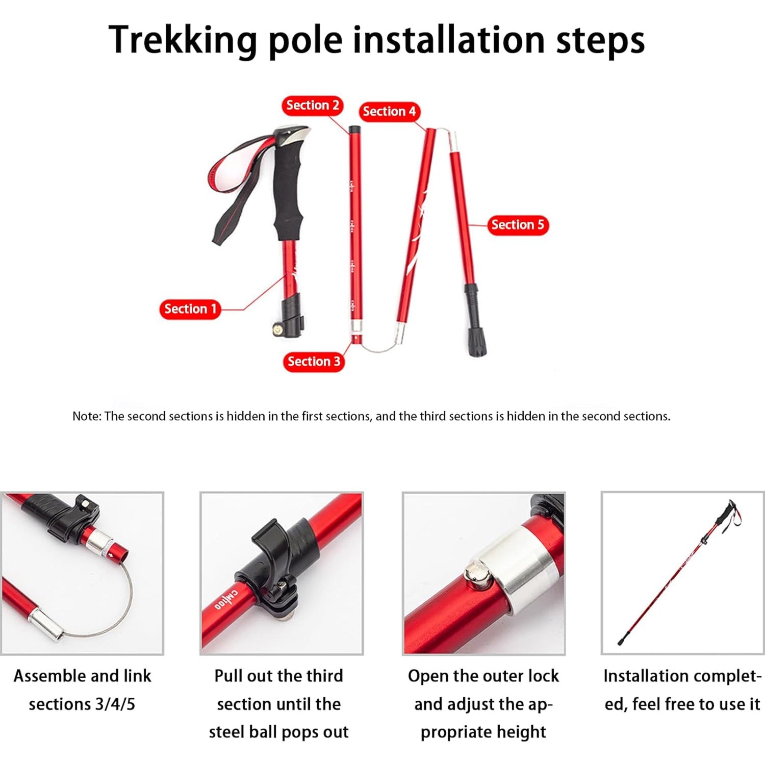 VertoTrek Collapsible Hiking Poles