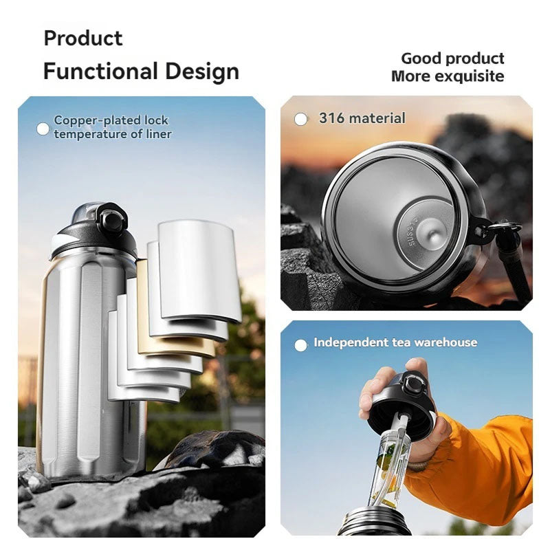 VesselStil 316 Stainless Steel Insulated Water Bottle - 24h Cold