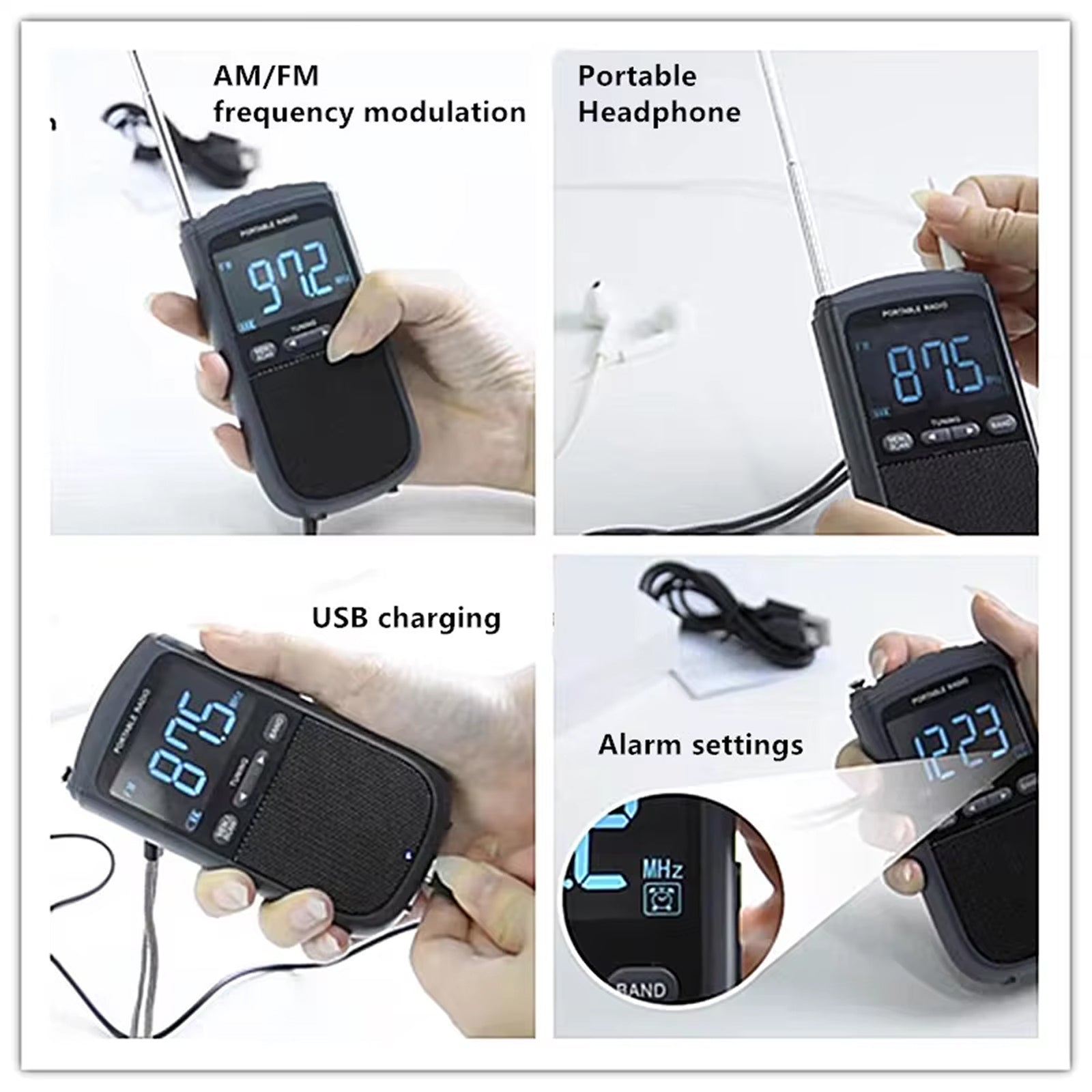 VibeOnic Portable AM/FM Emergency Radio with 10HR Battery