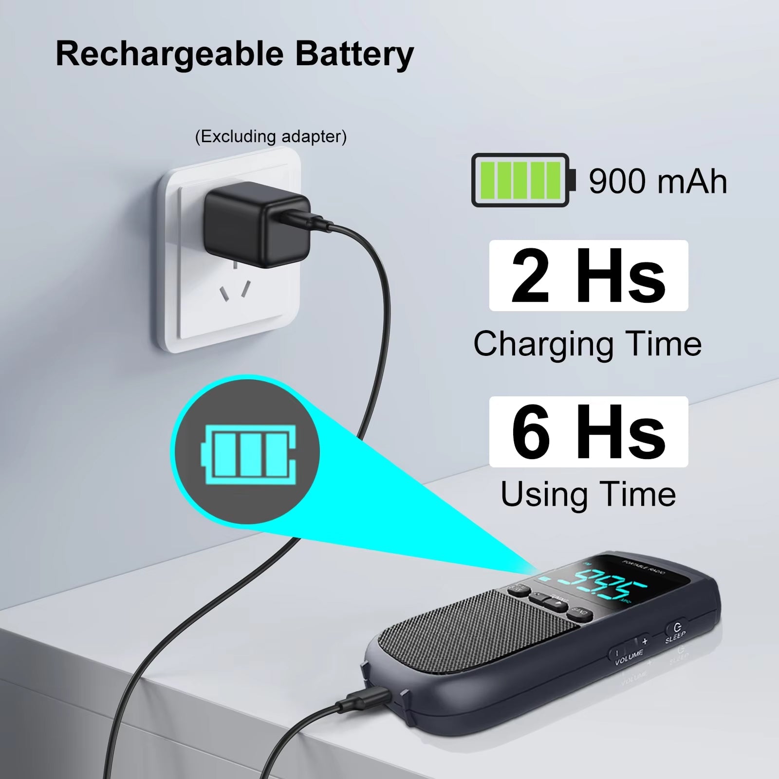 VibeOnic Portable AM/FM Emergency Radio with 10HR Battery