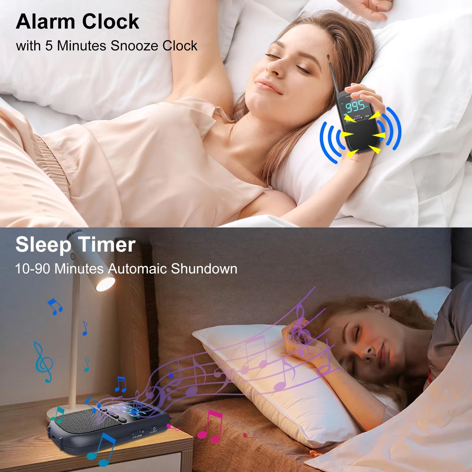 VibeOnic Portable AM/FM Emergency Radio with 10HR Battery