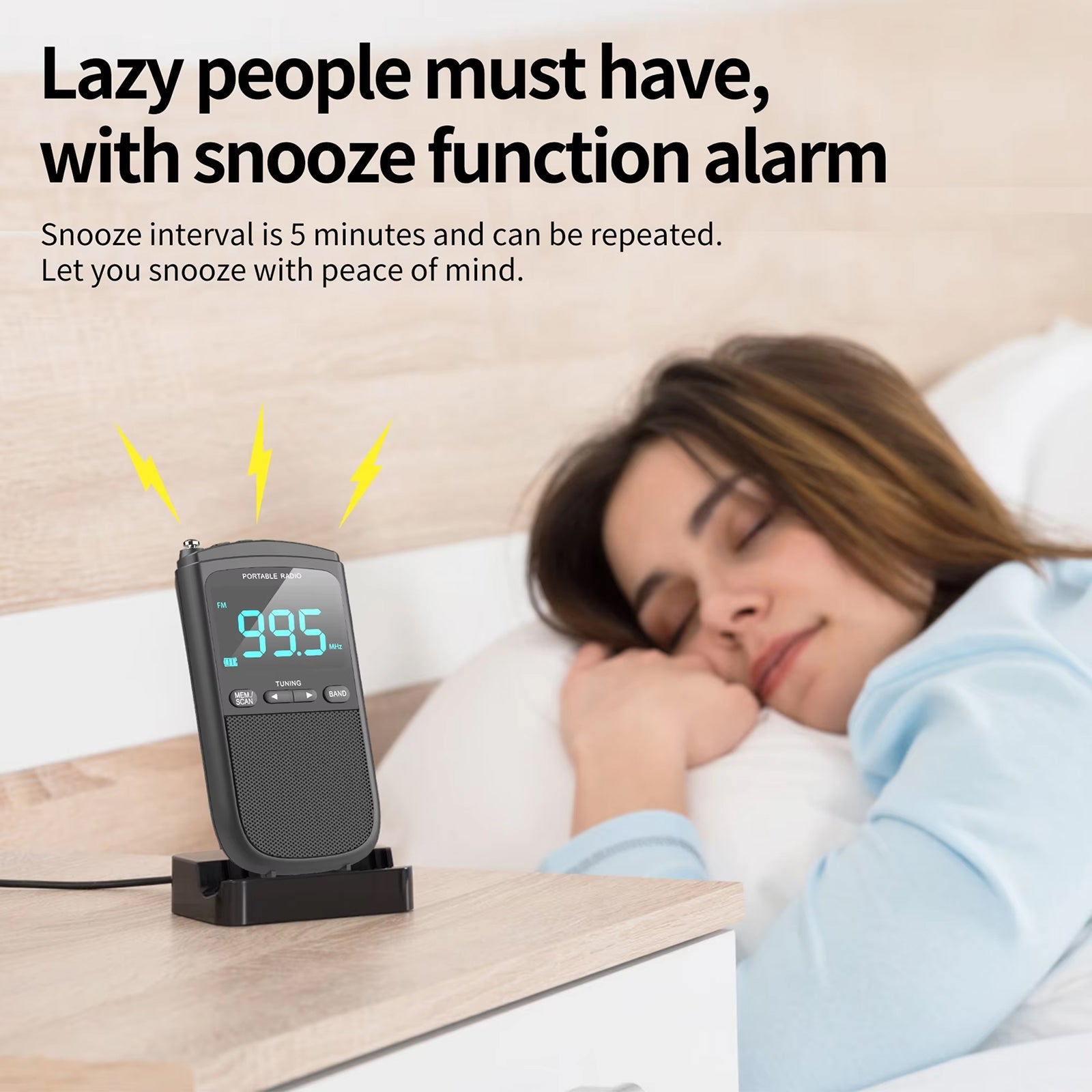 VibeOnic Portable AM/FM Emergency Radio with 10HR Battery