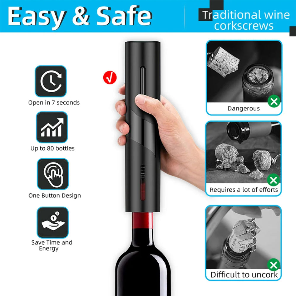 Vinoleap Rechargeable Electric Wine Opener with Foil Cutter