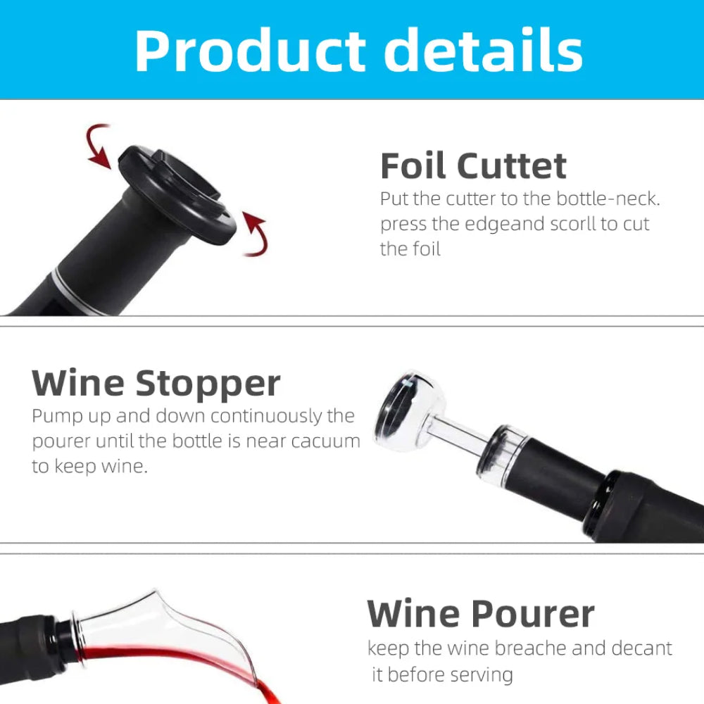 Vinoleap Rechargeable Electric Wine Opener with Foil Cutter