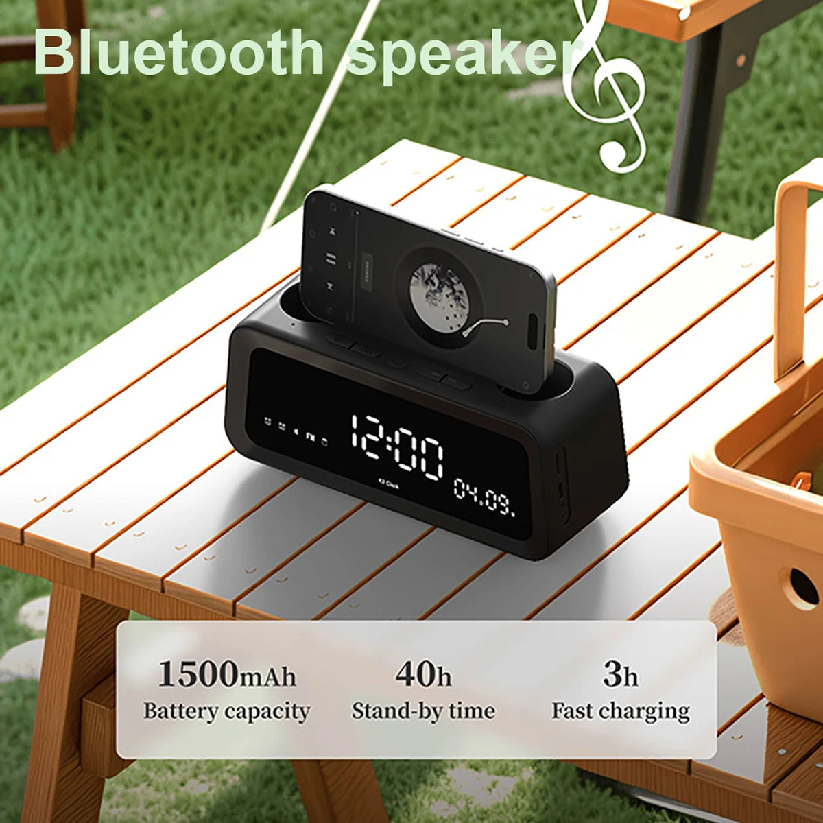 WakeTunex Smart Alarm Clock Radio with Hi-Fi Bluetooth Speaker