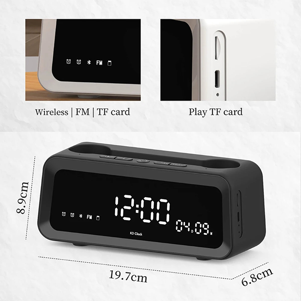 WakeTunex Smart Alarm Clock Radio with Hi-Fi Bluetooth Speaker